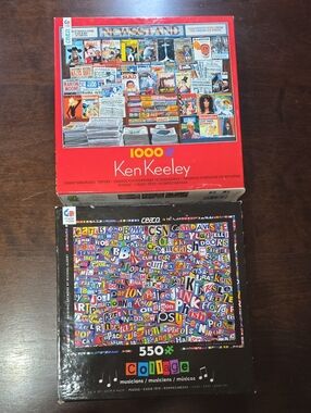2 Ceaco Puzzles - Great Magazine Covers 1000 Pcs & Musicians 550 Pcs